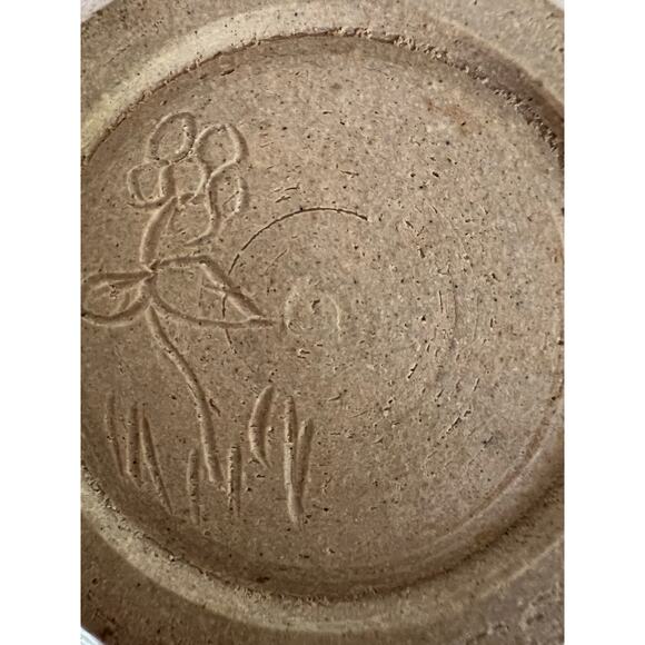 Handmade Studio Pottery Small Bud Vase Signed with Flower JL - Picture 5 of 6